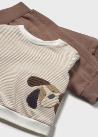 Mayoral Yenidoğan Üçlü Yelek Takım Kahverengi Krem