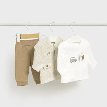 Mayoral Erkek Bebek Ceket Tshirt Eşofman Set Bej