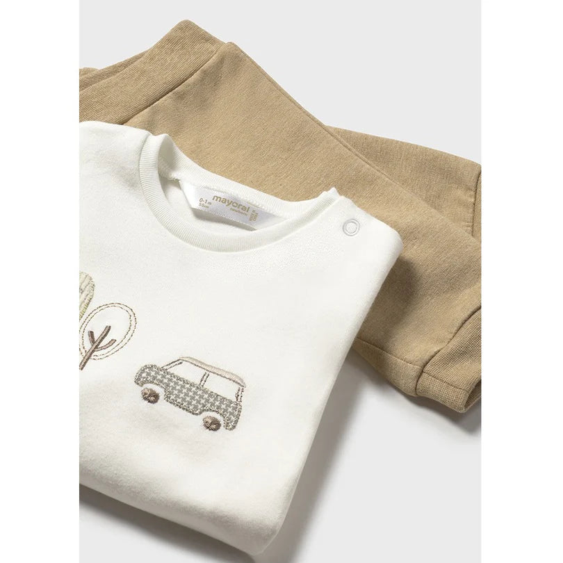 Mayoral Erkek Bebek Ceket Tshirt Eşofman Set Bej