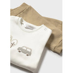 Mayoral Erkek Bebek Ceket Tshirt Eşofman Set Bej