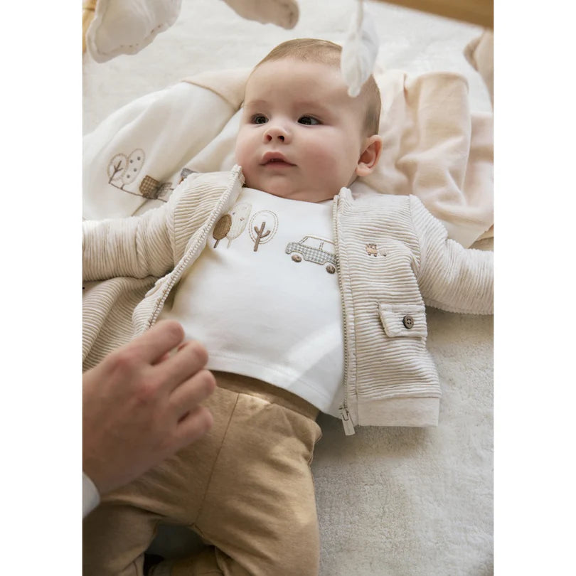 Mayoral Erkek Bebek Ceket Tshirt Eşofman Set Bej