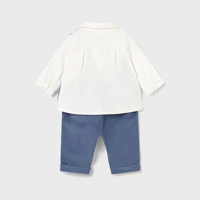 Mayoral Erkek Bebek Papyonlu Gömlek Yelek Pantolon Set Mavi