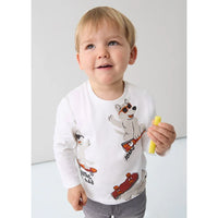 Mayoral Erkek Bebek Uzun Kol Tshirt Ekru Köpek Baskılı