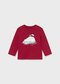 Mayoral Erkek Bebek Uzun Kol Tshirt Kırmızı Penguen Baskılı
