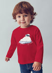 Mayoral Erkek Bebek Uzun Kol Tshirt Kırmızı Penguen Baskılı