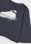 Mayoral Erkek Bebek Uzun Kol Tshirt Lacivert Penguen Baskılı