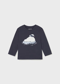 Mayoral Erkek Bebek Uzun Kol Tshirt Lacivert Penguen Baskılı