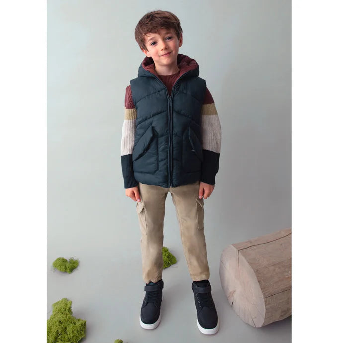 Mayoral Erkek Çocuk Çift Taraflı Anorak Yelek Lacivert Bordo