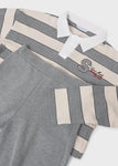 Mayoral Erkek Çocuk Polo Yaka Tshirt Pantolon Takım Çizgili Gri
