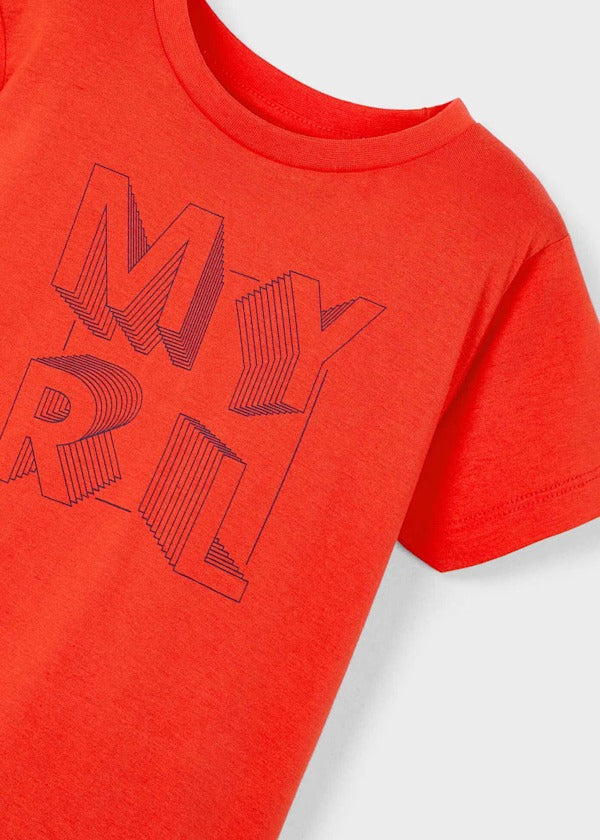 Mayoral Erkek Çocuk Tshirt Logo Baskılı Turuncu