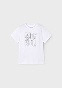 Mayoral Erkek Çocuk Tshirt Logo Baskılı Beyaz
