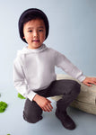 Mayoral Erkek Çocuk Uzun Kol Kapüşonlu Sweatshirt Beyaz