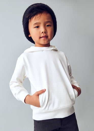 Mayoral Erkek Çocuk Uzun Kol Kapüşonlu Sweatshirt Beyaz