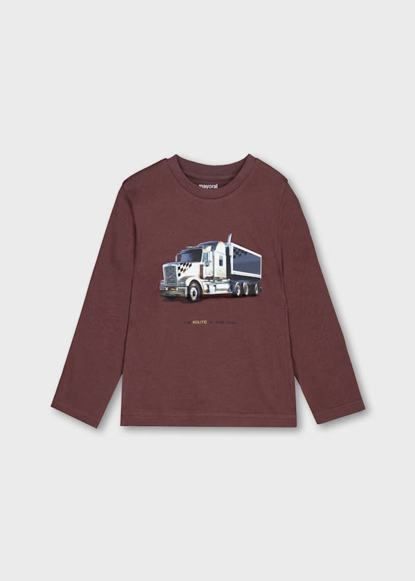 Mayoral Erkek  Çocuk Uzun Kol Tshirt Bordo Baskılı