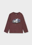 Mayoral Erkek  Çocuk Uzun Kol Tshirt Bordo Baskılı