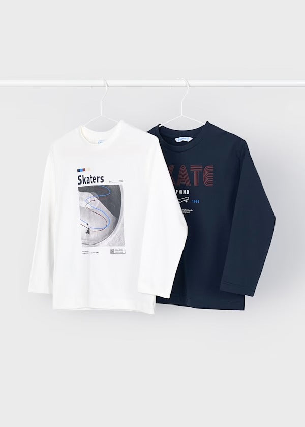 Mayoral Erkek Çocuk Uzun Kol Tshirt İkili Set Lacivert Beyaz