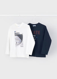 Mayoral Erkek Çocuk Uzun Kol Tshirt İkili Set Lacivert Beyaz