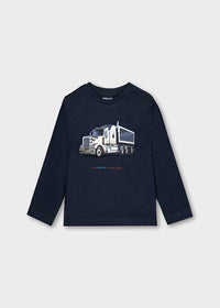 Mayoral Erkek Çocuk Uzun Kol Tshirt Lacivert Baskılı