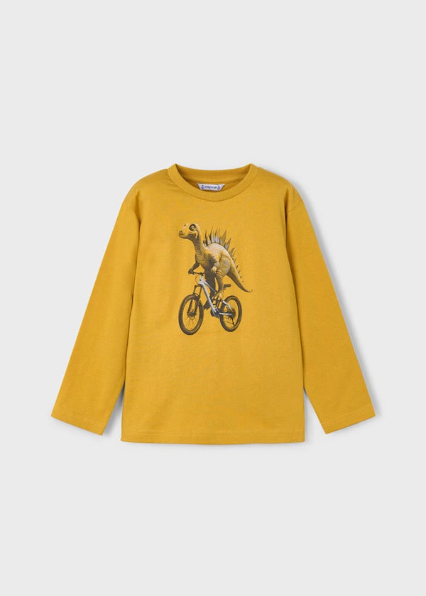 Mayoral Erkek Çocuk Uzun Kol Tshirt Sarı Dinazor Baskılı