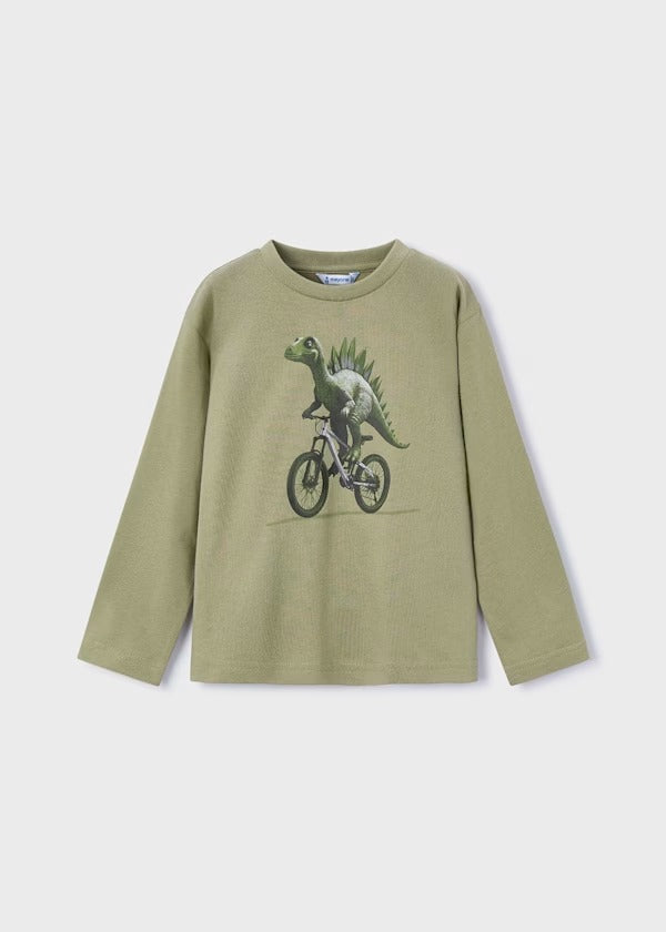 Mayoral Erkek Çocuk Uzun Kol Tshirt Yeşil Dinazor Baskılı