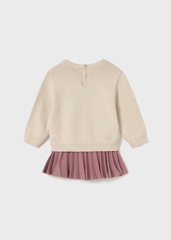 Mayoral Kız Bebek Örme Kazak Etek İkili Set Pembe