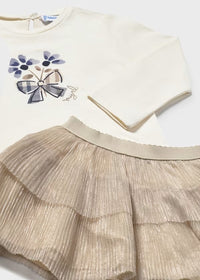 Mayoral Kız Bebek Bluz Ceket Etek Üçlü Set Lacivert