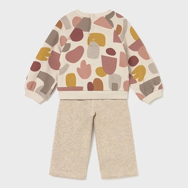 Mayoral Kız Bebek Sweatshirt Eşofman İkili Set Bej