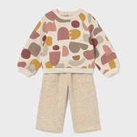 Mayoral Kız Bebek Sweatshirt Eşofman İkili Set Bej