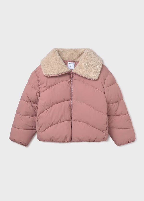 Mayoral Kız Çocuk Kürklü Anorak Mont Pembe