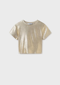 Mayoral Kız Çocuk Nervürlü Crop Metalik Gold