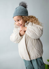 Mayoral Kız Çocuk Şişme Mont Nakışlı Krem