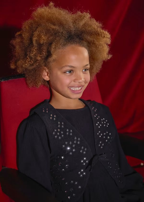 Mayoral Kız Çocuk Yelekli Elbise Siyah