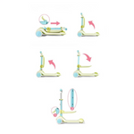 Mideer Katlanabilir 2'si 1 Arada Işıklı Scooter Yeşil