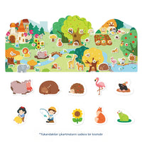 Mideer Yeniden Kullanılabilir Jel Çıkartma Seti Hayvan Kasabası