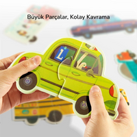 Mideer My First Puzzle Hareketli Arabalar