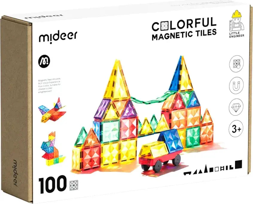 Mideer Renkli Magnetic Tiles 100 Parça Renkli