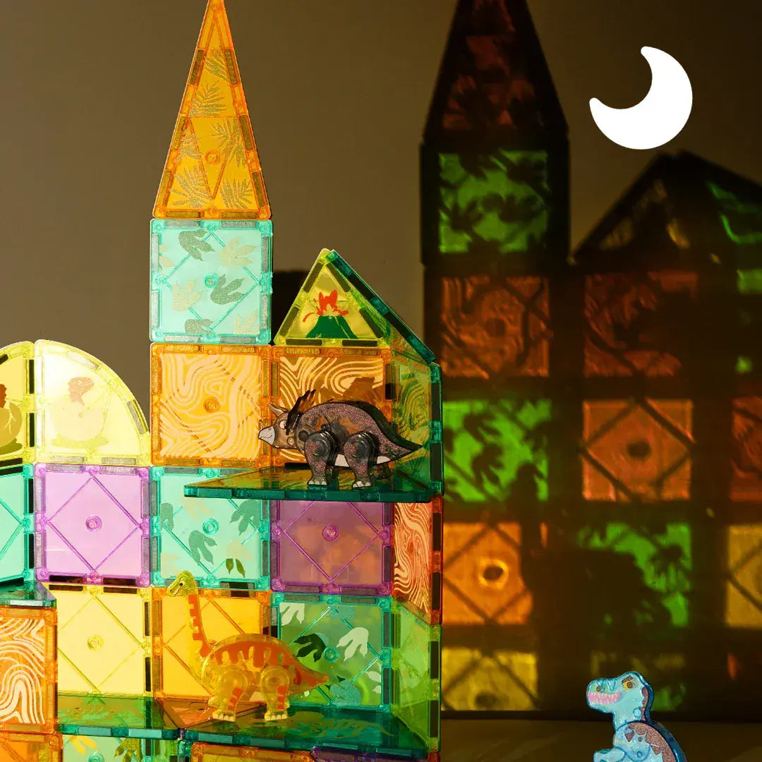 Mideer Renkli Magnetic Tiles Jurassic Macerası