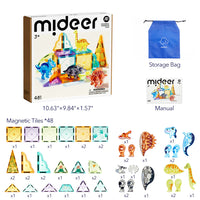 Mideer Renkli Magnetic Tiles Jurassic Macerası