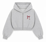 Miela Kids Crop Kapüşonlu Sweatshirt Gri Puppy Dream