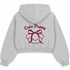 Miela Kids Crop Kapüşonlu Sweatshirt Gri Puppy Dream