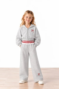 Miela Kids Crop Kapüşonlu Sweatshirt Gri Puppy Dream