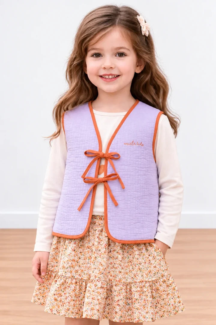 Miela Kids Dreams Kapitone Yelek Floral Lila