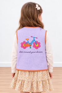 Miela Kids Dreams Kapitone Yelek Floral Lila