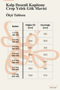 Miela Kids Kalp Desenli Kapitone Crop Çocuk Yelek Gök Mavisi