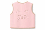 Miela Kids Kontrast Biyeli Kapitone Yelek Little Kitty Şeker Pembesi