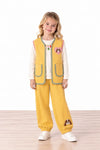 Miela Kids Kontrast Biyeli Kapitone Yelek Love Dog Sarı