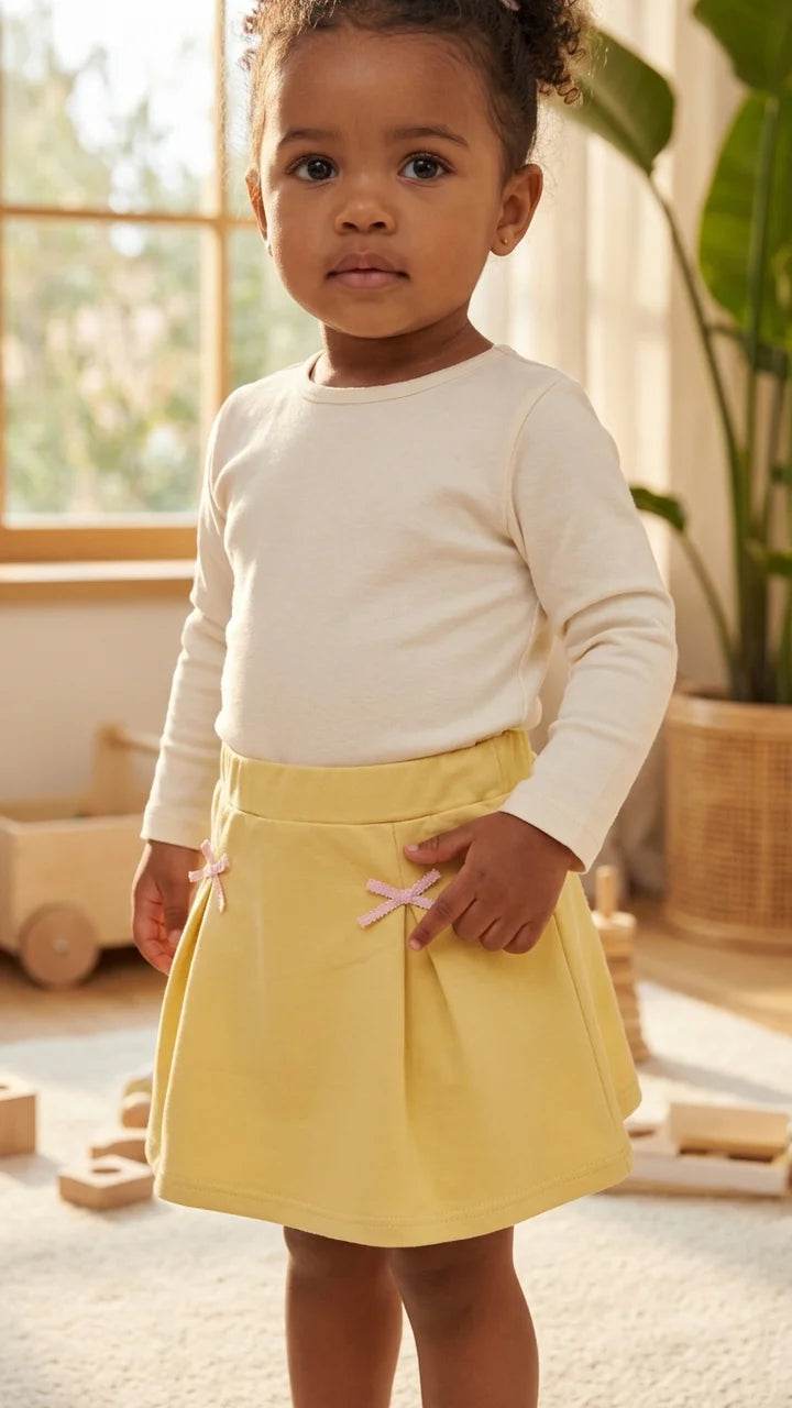 Miela Kids Kurdela Detaylı Etek Butter Yellow