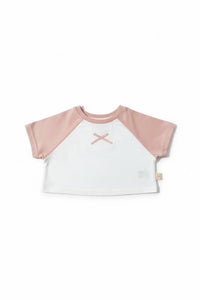 Miela Kids Kurdela Detaylı Kontrast Oversize Crop Tişört