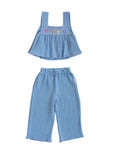 Miela Kids Müslin Crop Set Flouncy Sky Blue