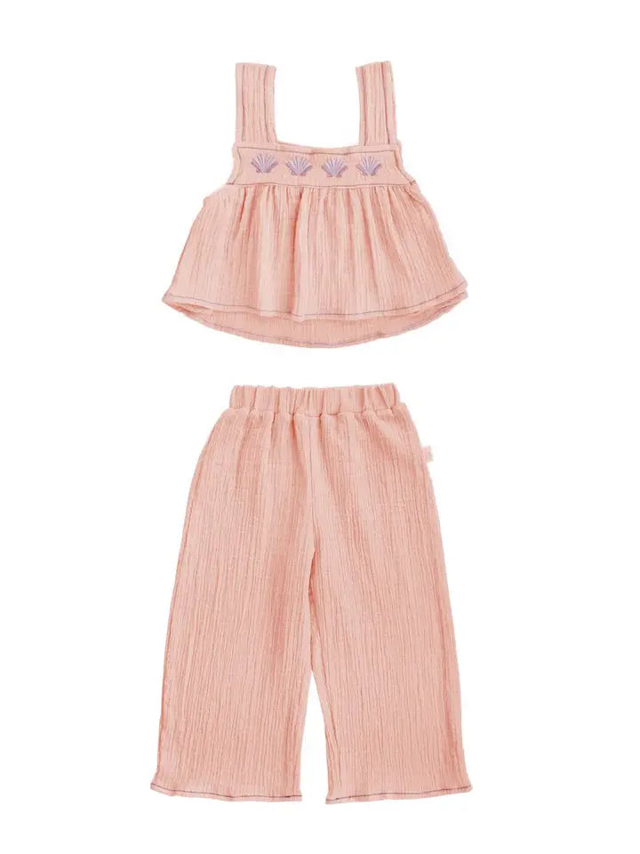 Miela Kids Müslin Crop Set Flouncy Somon